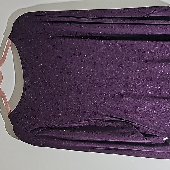 LANE BRYANT,‎ Y2K women's purple top with gold bling. Size 22/24. Tie at side. - Picture 7 of 12